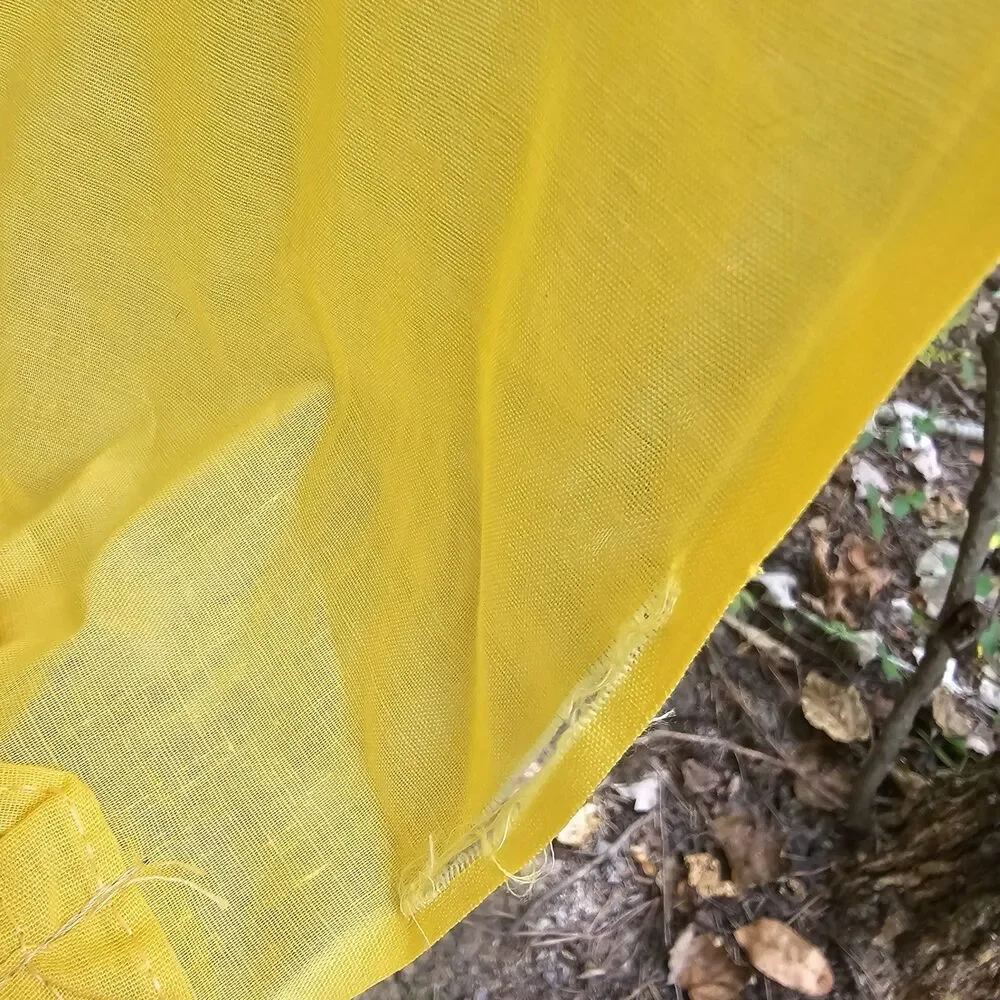 Vintage Bright Orange Yellow Ruffled Curtains Pair 47